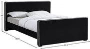 Dillard Velvet Queen Bed Black - Gate FurnitureQueen Bed