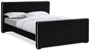Dillard Velvet Queen Bed Black - Gate FurnitureQueen Bed