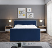 Dillard Velvet Queen Bed Blue - Gate FurnitureQueen Bed