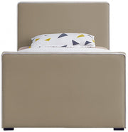 Dillard Velvet Twin Bed Beige - Gate FurnitureTwin Bed