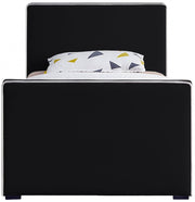 Dillard Velvet Twin Bed Black - Gate FurnitureTwin Bed