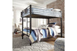 Dinsmore Black/Gray Twin over Twin Bunk Bed with Ladder - B106-59 - Gate Furniture