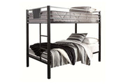 Dinsmore Black/Gray Twin over Twin Bunk Bed with Ladder - Gate FurnitureBunk Bed