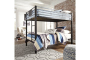 Dinsmore Black/Gray Twin over Twin Bunk Bed with Ladder - Gate FurnitureBunk Bed