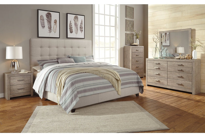 Dolante Beige King Upholstered Bed - Gate FurnitureKing Bed