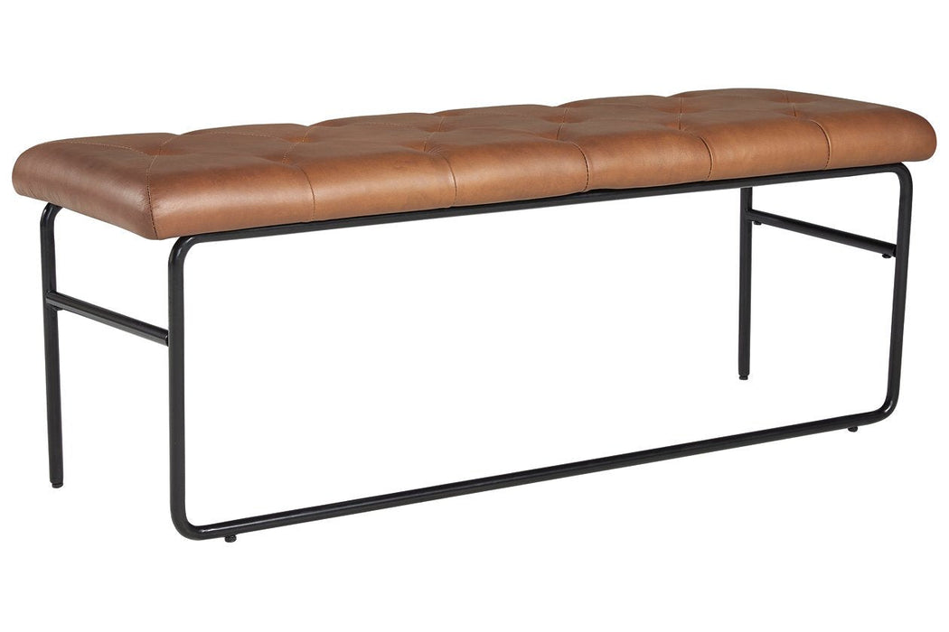 Donford Brown/Black Upholstered Accent Bench - A3000154 - Gate Furniture