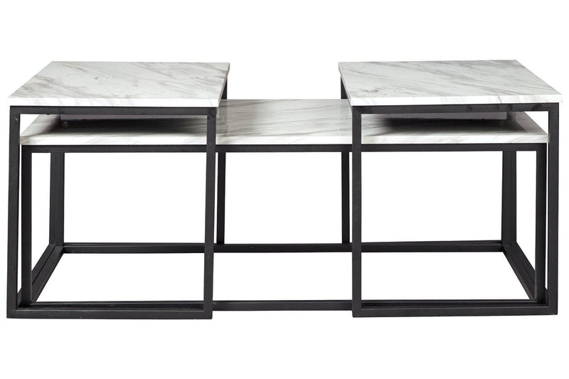 Donnesta Gray/Black Table (Set of 3) - Gate FurnitureOccasional Table Set