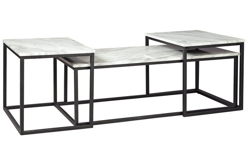 Donnesta Gray/Black Table (Set of 3) - Gate FurnitureOccasional Table Set
