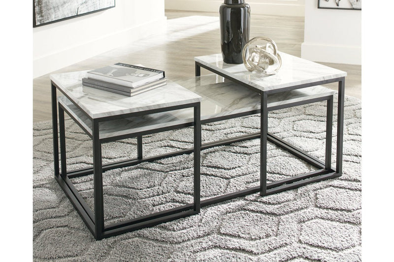 Donnesta Gray/Black Table (Set of 3) - Gate FurnitureOccasional Table Set