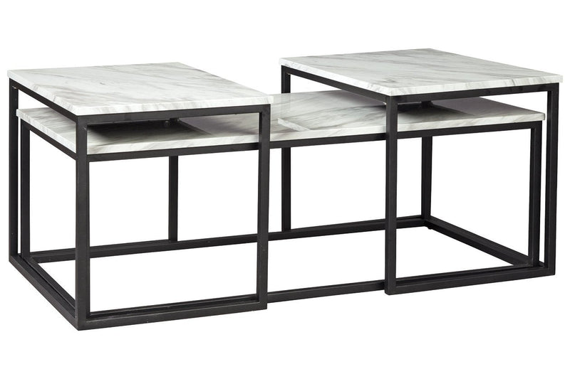 Donnesta Gray/Black Table (Set of 3) - Gate FurnitureOccasional Table Set