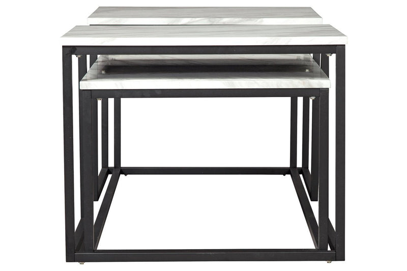 Donnesta Gray/Black Table (Set of 3) - Gate FurnitureOccasional Table Set