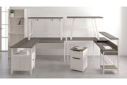 Dorrinson Two - tone Home Office L - Desk with Storage - Gate FurnitureOffice Desks