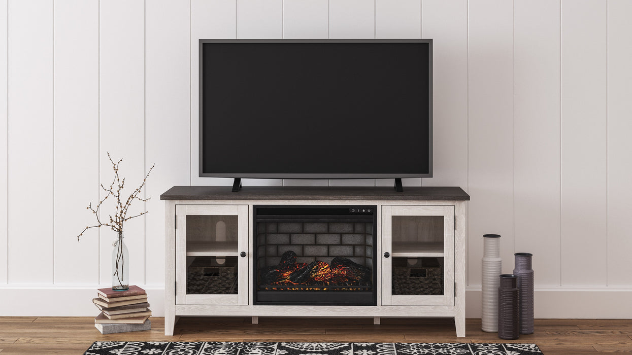 Dorrinson Two-tone Large TV Stand w/Fireplace Option - W287-68 - Gate Furniture
