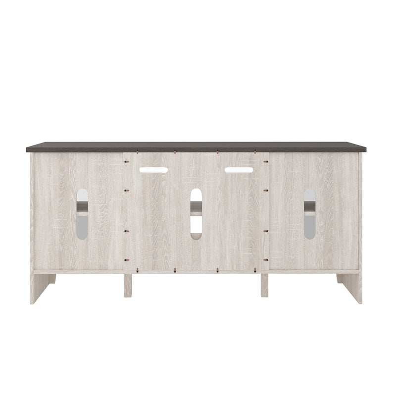 Dorrinson Two - tone Large TV Stand w/Fireplace Option - Gate FurnitureTV Stand