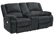 Draycoll Slate Power Reclining Loveseat with Console - Gate FurniturePower Reclining Loveseat