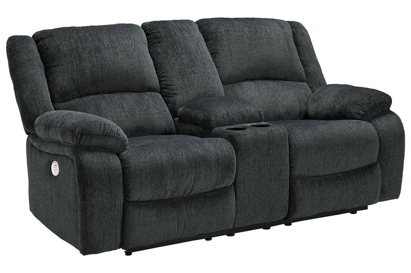 Draycoll Slate Power Reclining Loveseat with Console - Gate FurniturePower Reclining Loveseat