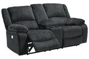 Draycoll Slate Power Reclining Loveseat with Console - Gate FurniturePower Reclining Loveseat
