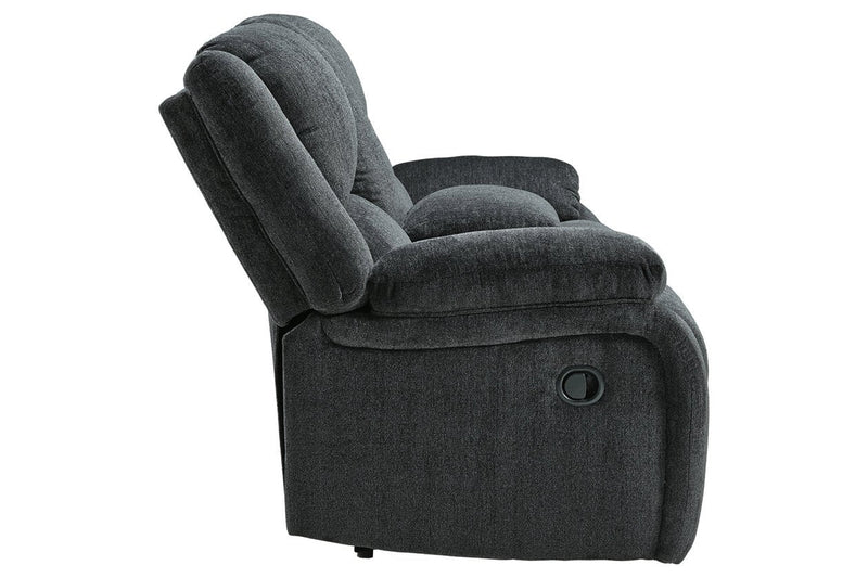 Draycoll Slate Reclining Loveseat with Console - Gate FurnitureLoveseat