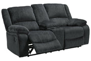 Draycoll Slate Reclining Loveseat with Console - Gate FurnitureLoveseat