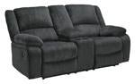 Draycoll Slate Reclining Loveseat with Console - Gate FurnitureLoveseat