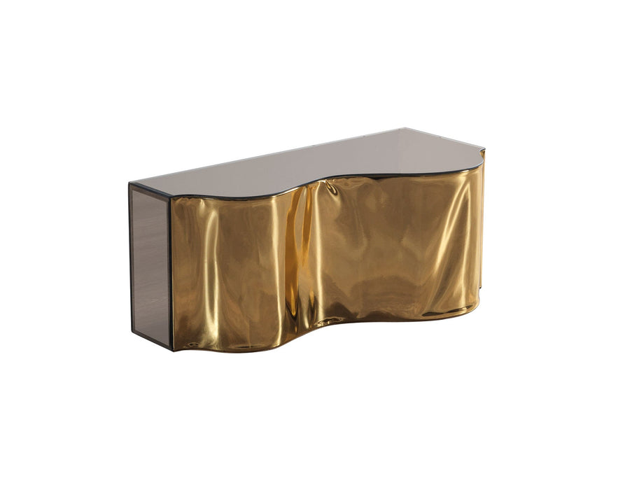 Dream Glass Bronze/Gold 3-Piece Coffee Table - DREAMBZG-GLS