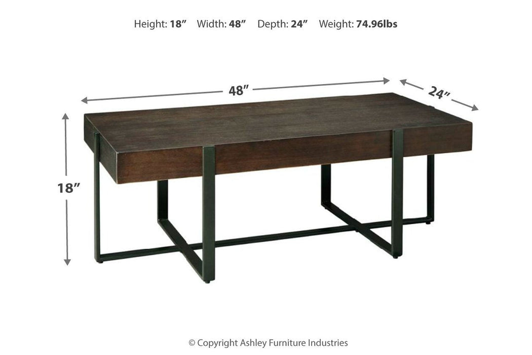 Drewing Dark Brown Coffee Table - T321-1 - Gate Furniture