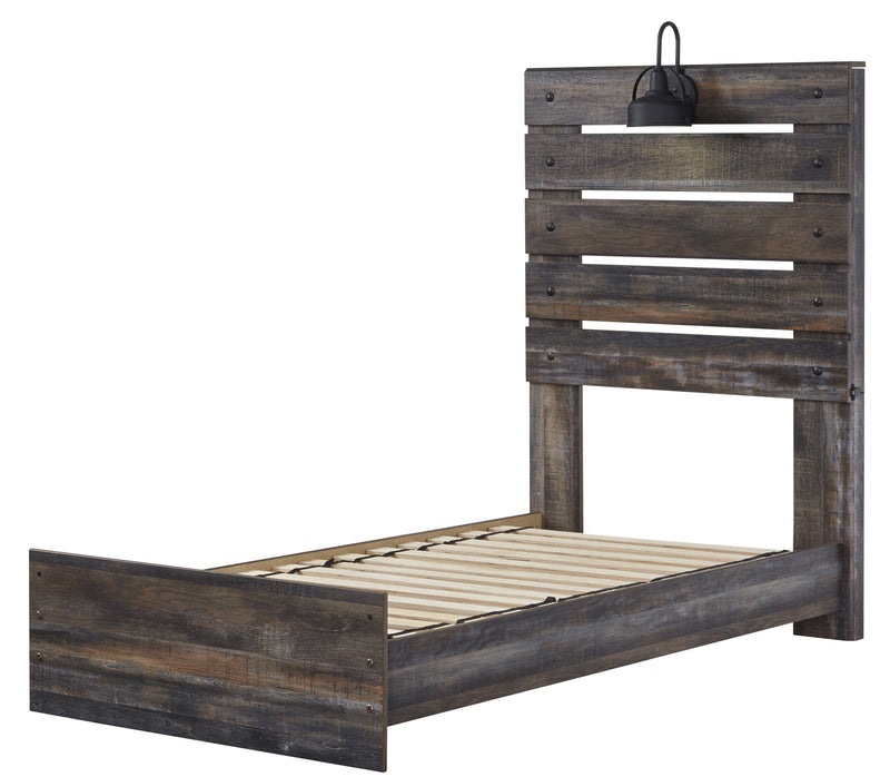 Drystan Brown Twin Panel Bed - Gate FurnitureTwin Bed