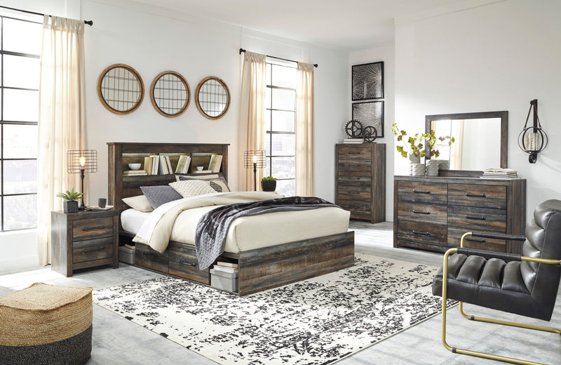 Drystan Multi Bookcase Double Side Storage Platform Bedroom Set - Gate FurnitureBedroom Set