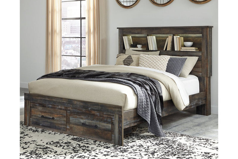 Drystan Multi Queen Bookcase Bed with 2 Storage Drawers - Gate FurnitureQueen Bed
