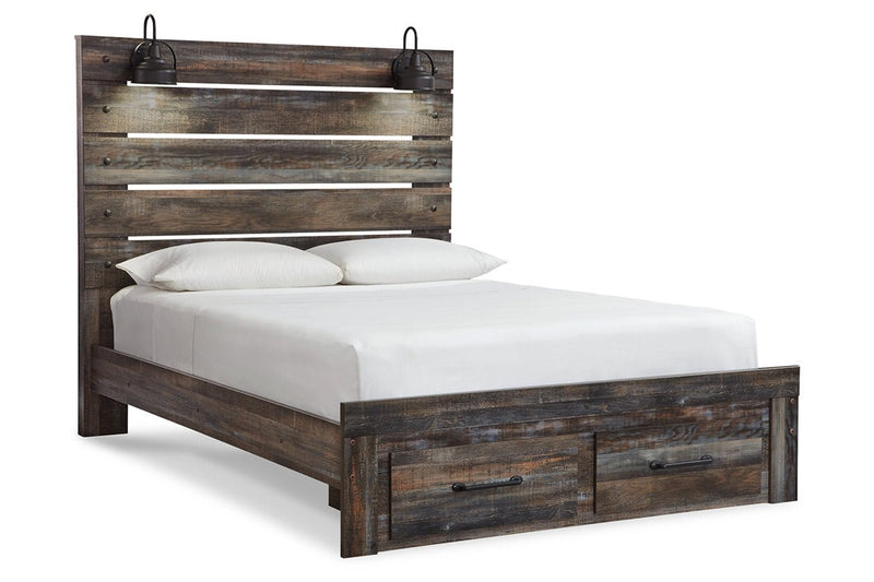 Drystan Multi Queen Panel Bed with 2 Storage Drawers - Gate FurnitureQueen Bed