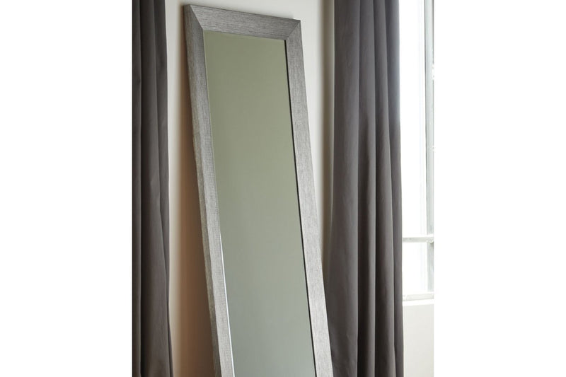Duka Silver Finish Floor Mirror - Gate FurnitureMirror