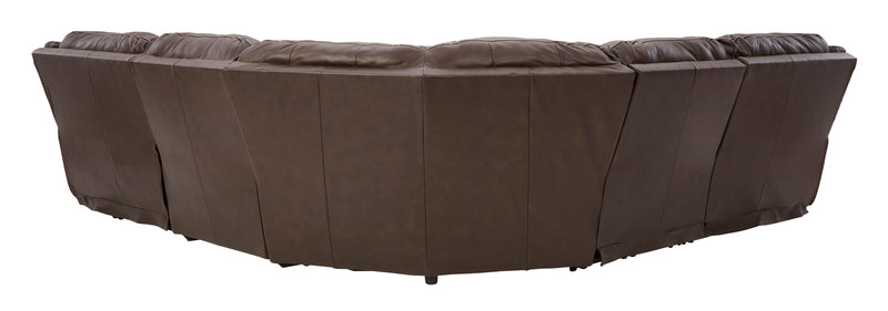 Dunleith Chocolate Power Recliner 5pc Sectionals - Gate FurnitureReclining Sectional