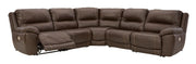 Dunleith Chocolate Power Recliner 5pc Sectionals - Gate FurnitureReclining Sectional