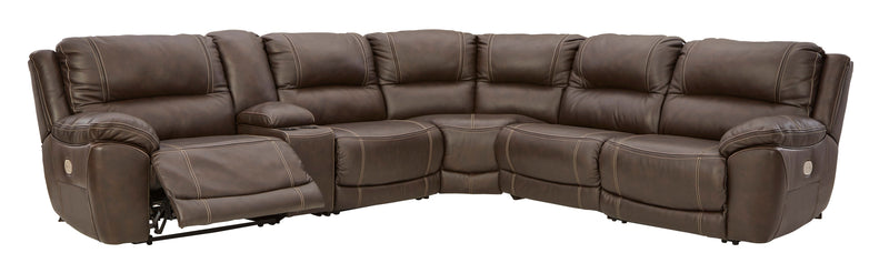 Dunleith Chocolate Power Recliner 6pc Sectionals - Gate FurnitureReclining Sectional
