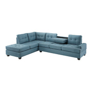 Dunstan Blue Reversible Sectional - Gate FurnitureSectional
