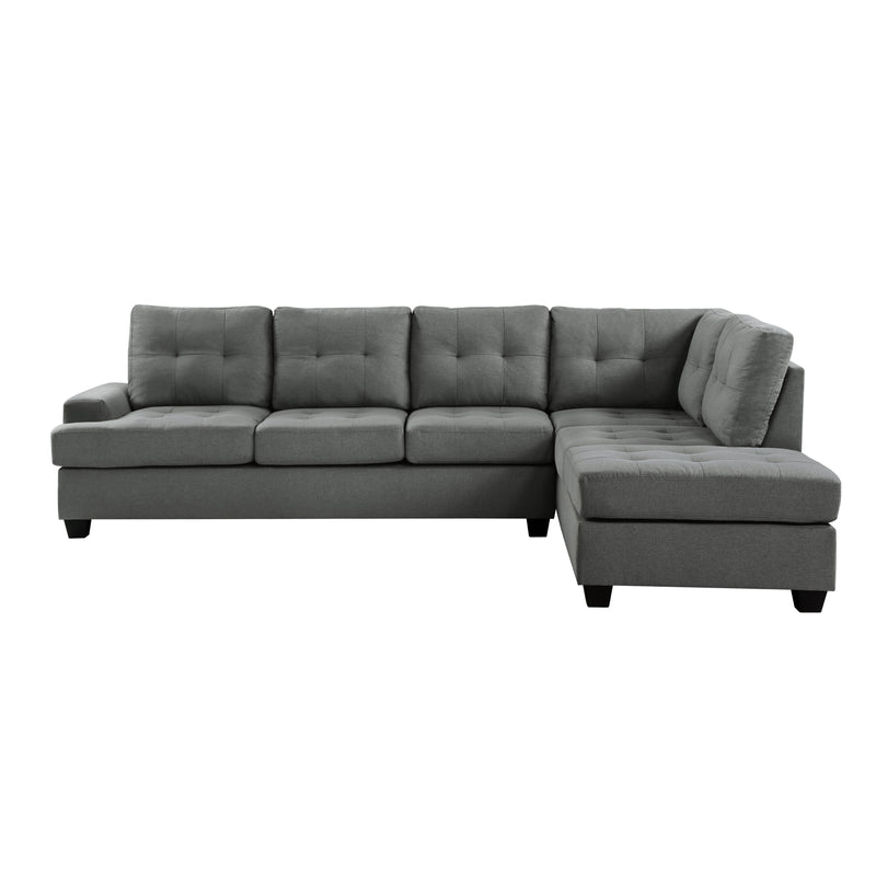 Dunstan Dark Gray Reversible Sectional - Gate FurnitureSectional