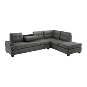 Dunstan Dark Gray Reversible Sectional - Gate FurnitureSectional
