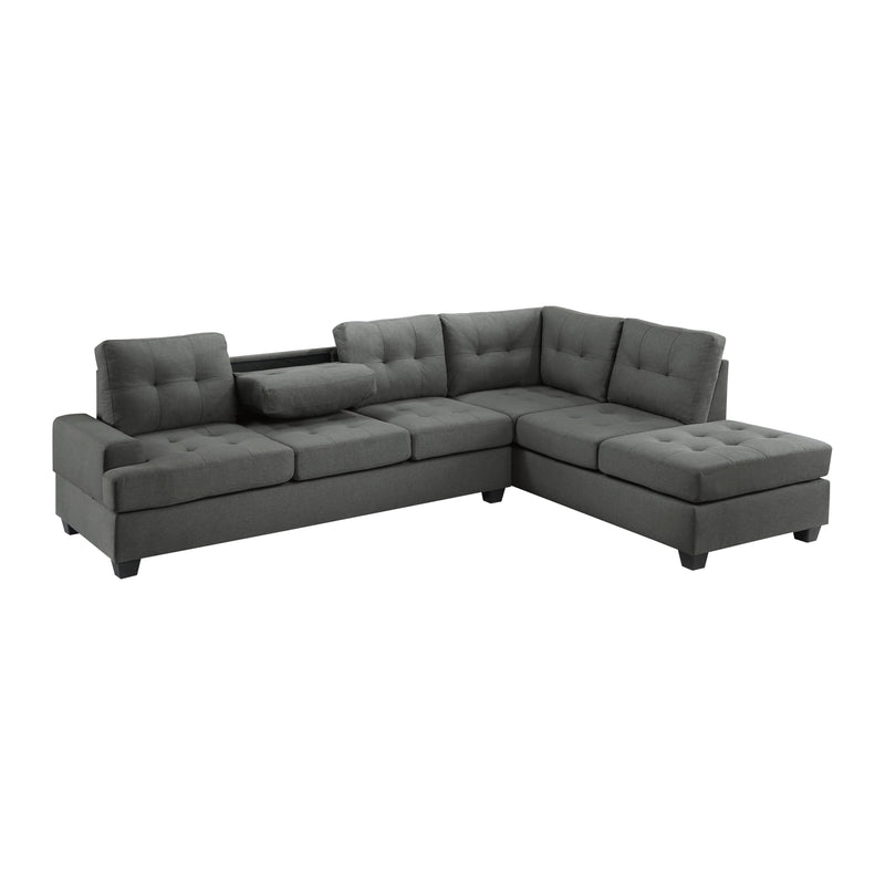 Dunstan Dark Gray Reversible Sectional - Gate FurnitureSectional