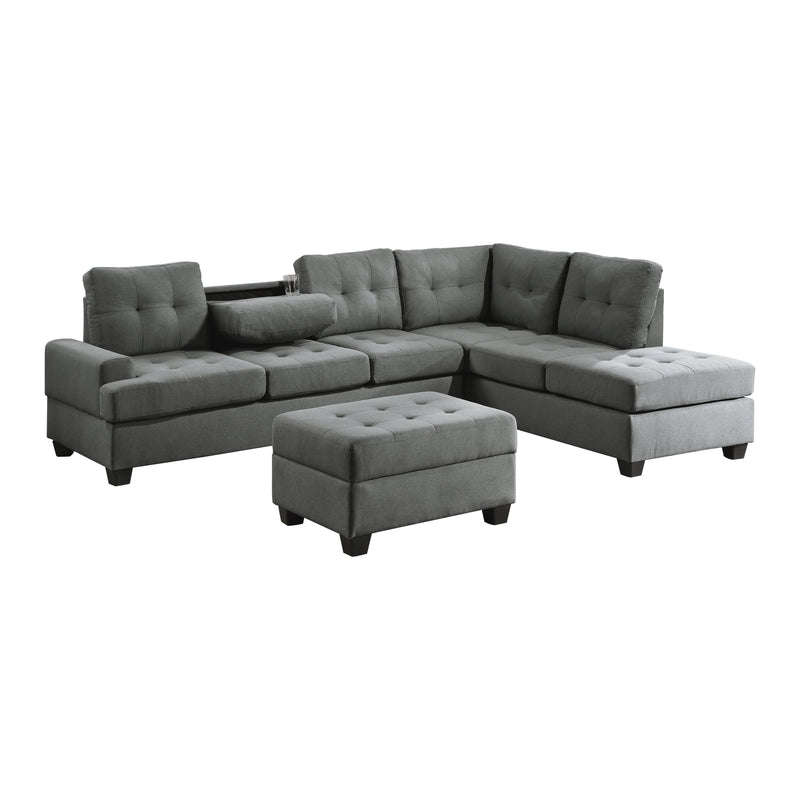 Dunstan Dark Gray Reversible Sectional - Gate FurnitureSectional