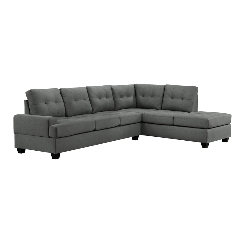 Dunstan Dark Gray Reversible Sectional - Gate FurnitureSectional