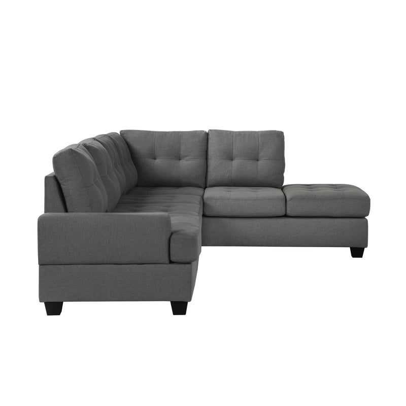 Dunstan Dark Gray Reversible Sectional - Gate FurnitureSectional