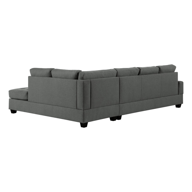 Dunstan Dark Gray Reversible Sectional - Gate FurnitureSectional