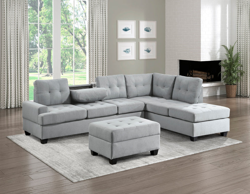 Dunstan Gray Reversible Sectional - Gate FurnitureSectional