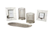 Dympna Silver Finish Accessory Set (Set of 5) - Gate FurnitureTable Accessory Set