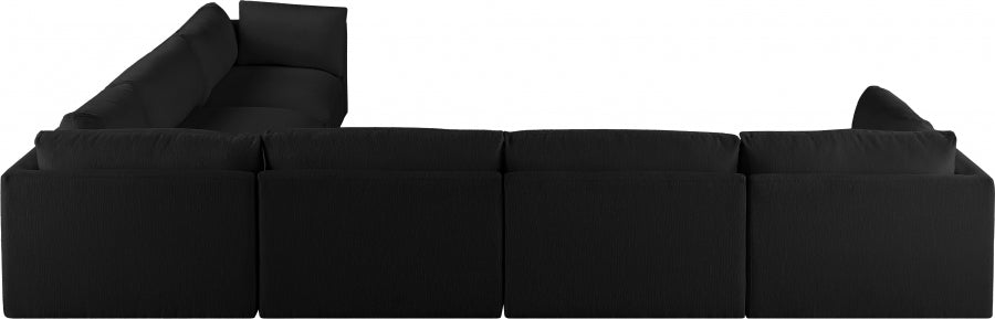 Ease Fabric Modular Sectional Black - 696Black-Sec6D