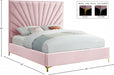 Eclipse Velvet Full Bed Pink - EclipsePink-F