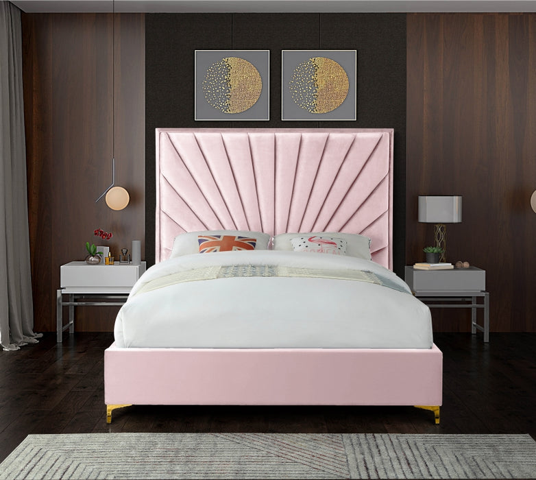 Eclipse Velvet Full Bed Pink - EclipsePink-F
