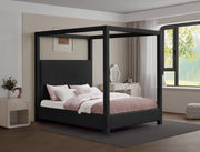 Eden Boucle Fabric King Bed (3 Boxes) Black - Gate FurnitureKing Bed