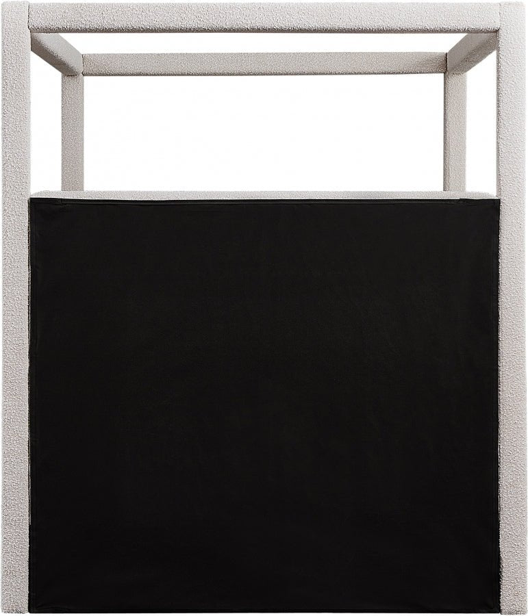 Eden Boucle Fabric King Bed (3 Boxes) Cream - Gate FurnitureKing Bed