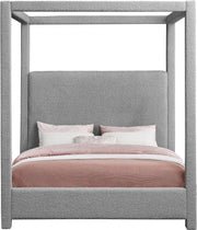 Eden Boucle Fabric King Bed (3 Boxes) Grey - Gate FurnitureKing Bed